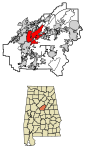 Shelby County Alabama Incorporated and Unincorporated areas Pelham Highlighted 0158848